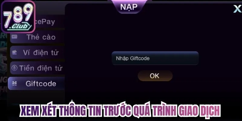 Xem xét thông tin trước quá trình giao dịch